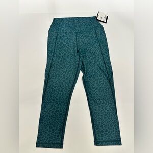 Senita Athletics teal leopard print workout leggings